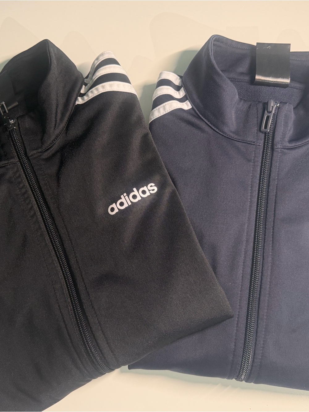 adidas bundle size xs Black and Navy Track Jackets with White Stripes
